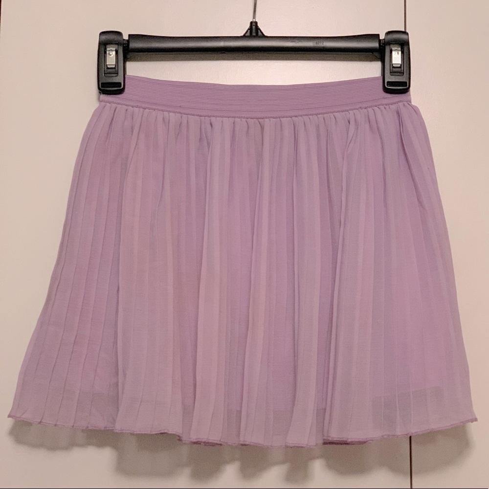 Here + There Purple Pleated Skirt